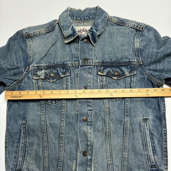 abercrombie boys' distressed Heavyweight Denim Jacket Size: XL - Picture 6 of 13